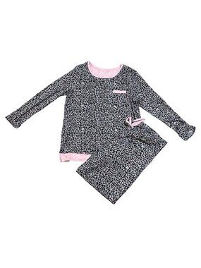 Cuddl Duds Pajamas Leopard black Grey Pink Size M Medium Soft Lounge